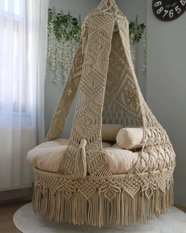 Macrame Chair Swing For Adults 40 inches - Leechoo